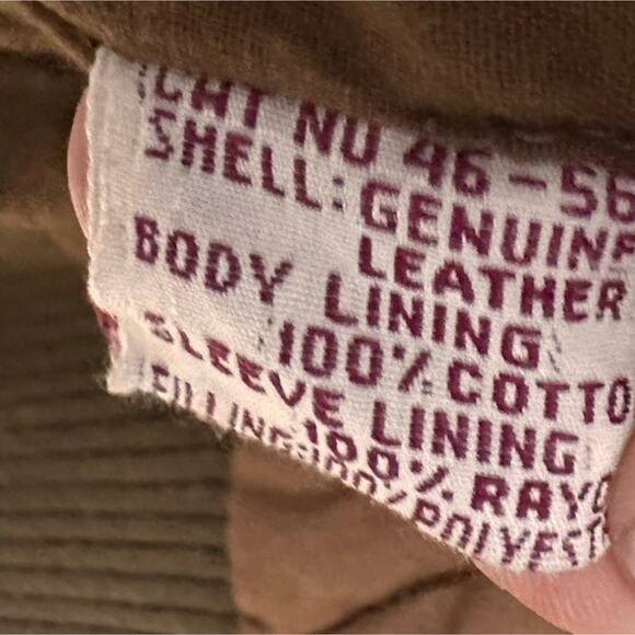 Adam Spencer Vtg Leather A2 Bomber Jacket Distressed Quilted Lining Men's Sz 42 - Picture 15 of 16